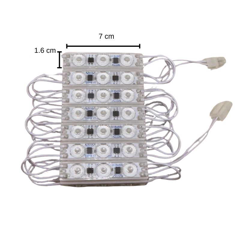 10pz Módulos Led C/ Lupa 110v Azul Transparente