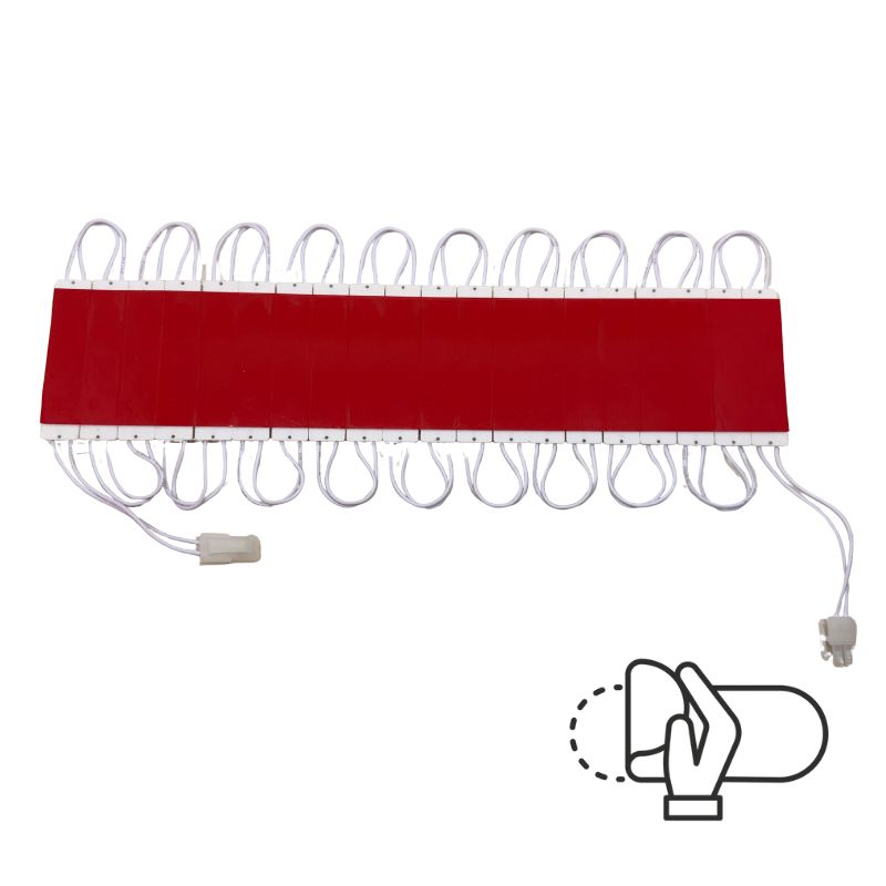10pz Módulos Led C/ Lupa 110v Rojo Transparente