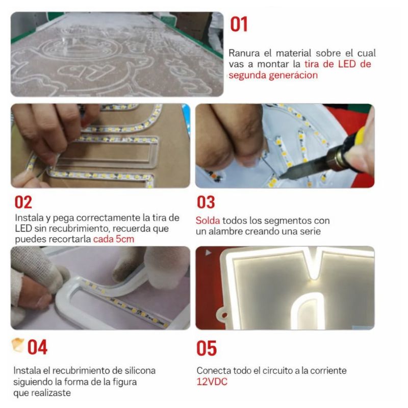 5m Tira Neon 2da Gen 12v 120l/m 6mm Amarillo Donardo