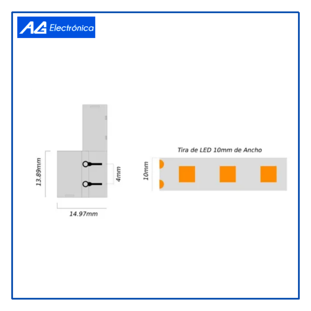 AGE- CONECTOR RECTO PARA TIRA LED 10MM