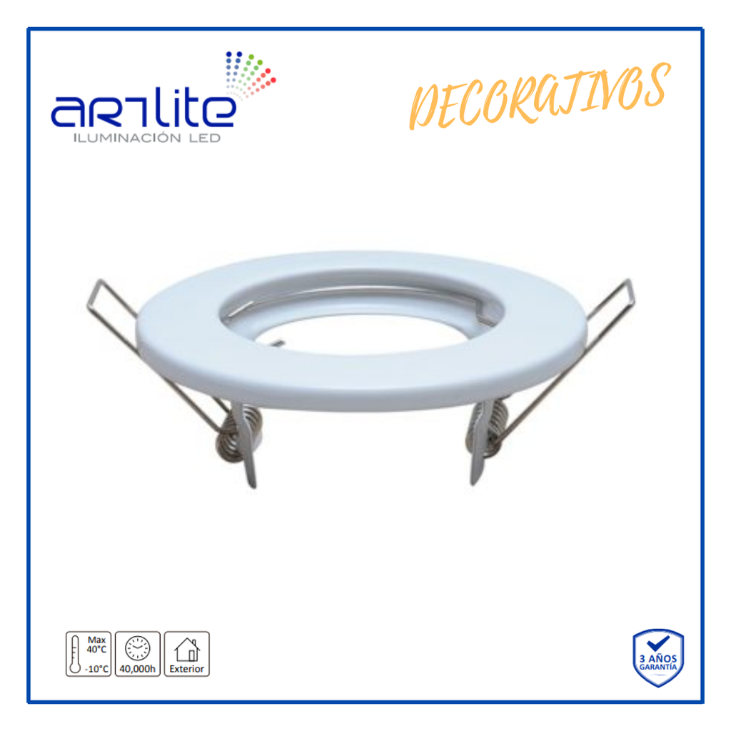 INN- EMPOTRABLE FIJO ARO METALICO BLANCO MR16