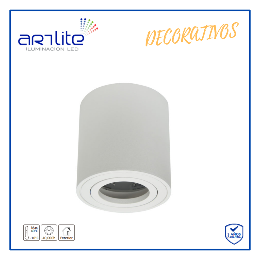 INN- LUMINARIA TECHO CILINDRO ALU BLANCO GU10
