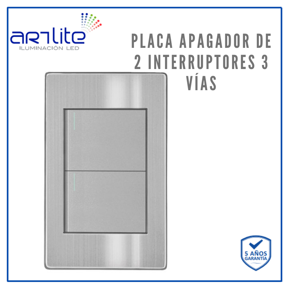 INN- PLACA APAGADOR 2 INTERRUPTOR 3 VIAS GRIS