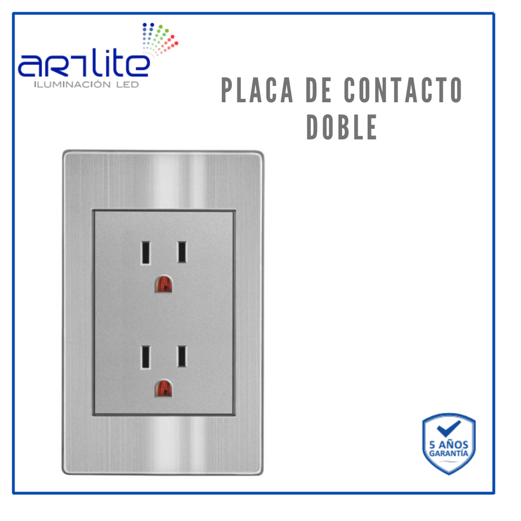 [APL-104] INN- PLACA CONTACTO DOBLE ACERO INOX GRIS