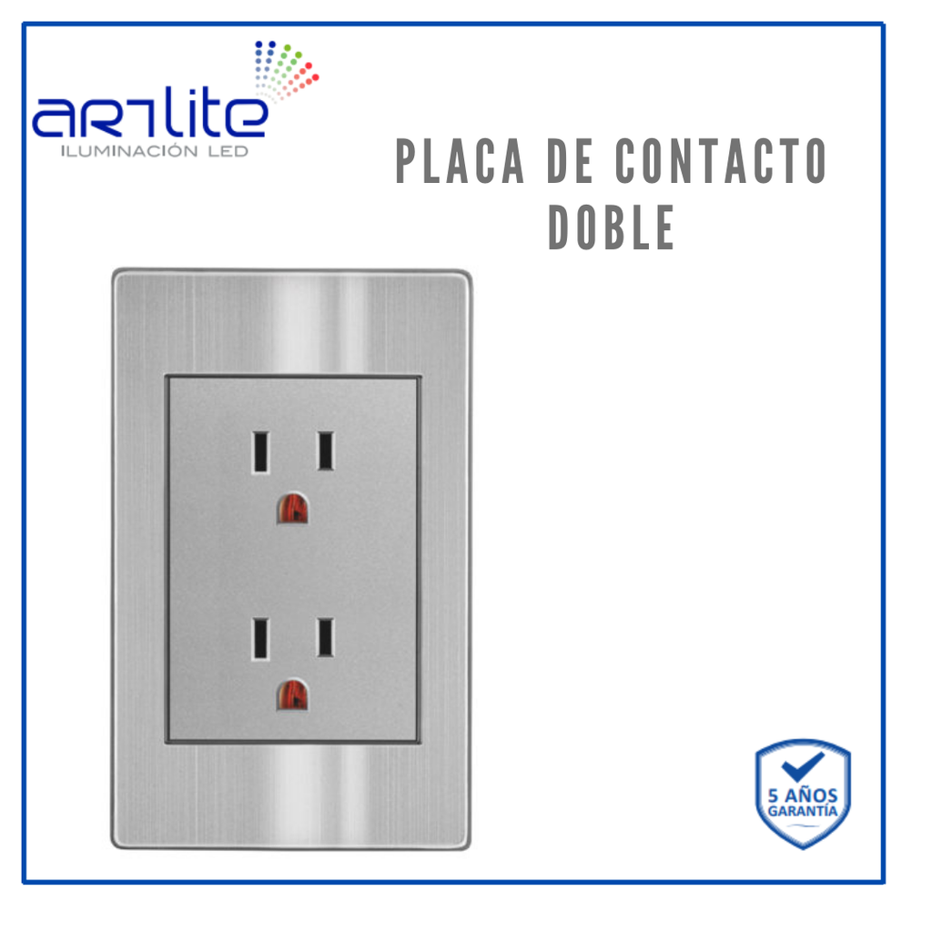 INN- PLACA CONTACTO DOBLE ACERO INOX GRIS