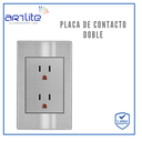 INN- PLACA CONTACTO DOBLE ACERO INOX GRIS