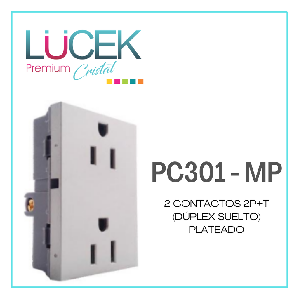 LCK- 2 CONTACTO 2P+T DPLEX SUELTO PLATEADO