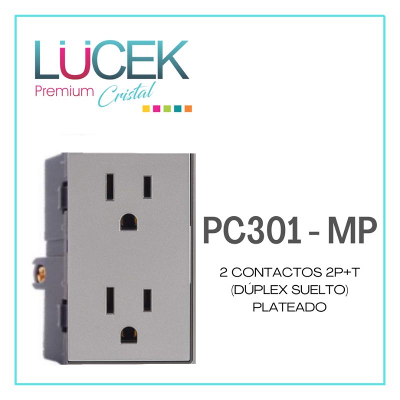 LCK- 2 CONTACTO 2P+T DPLEX SUELTO PLATEADO