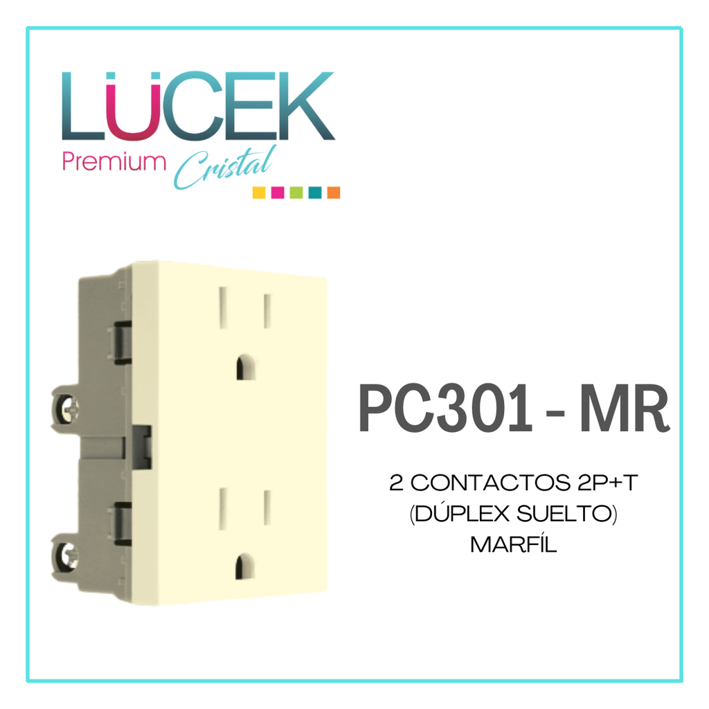 LCK- 2 CONTACTO 2P+T DUPLEX SUELTO MARFIL