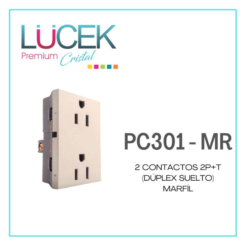 LCK- 2 CONTACTO 2P+T DUPLEX SUELTO MARFIL
