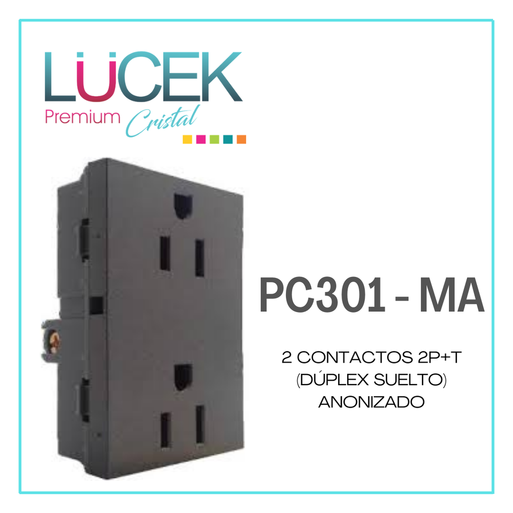 LCK- 2 CONTACTO DUPLEX SUELTO ANODIZADO