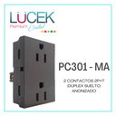 [PC301-MA] LCK- 2 CONTACTO DUPLEX SUELTO ANODIZADO