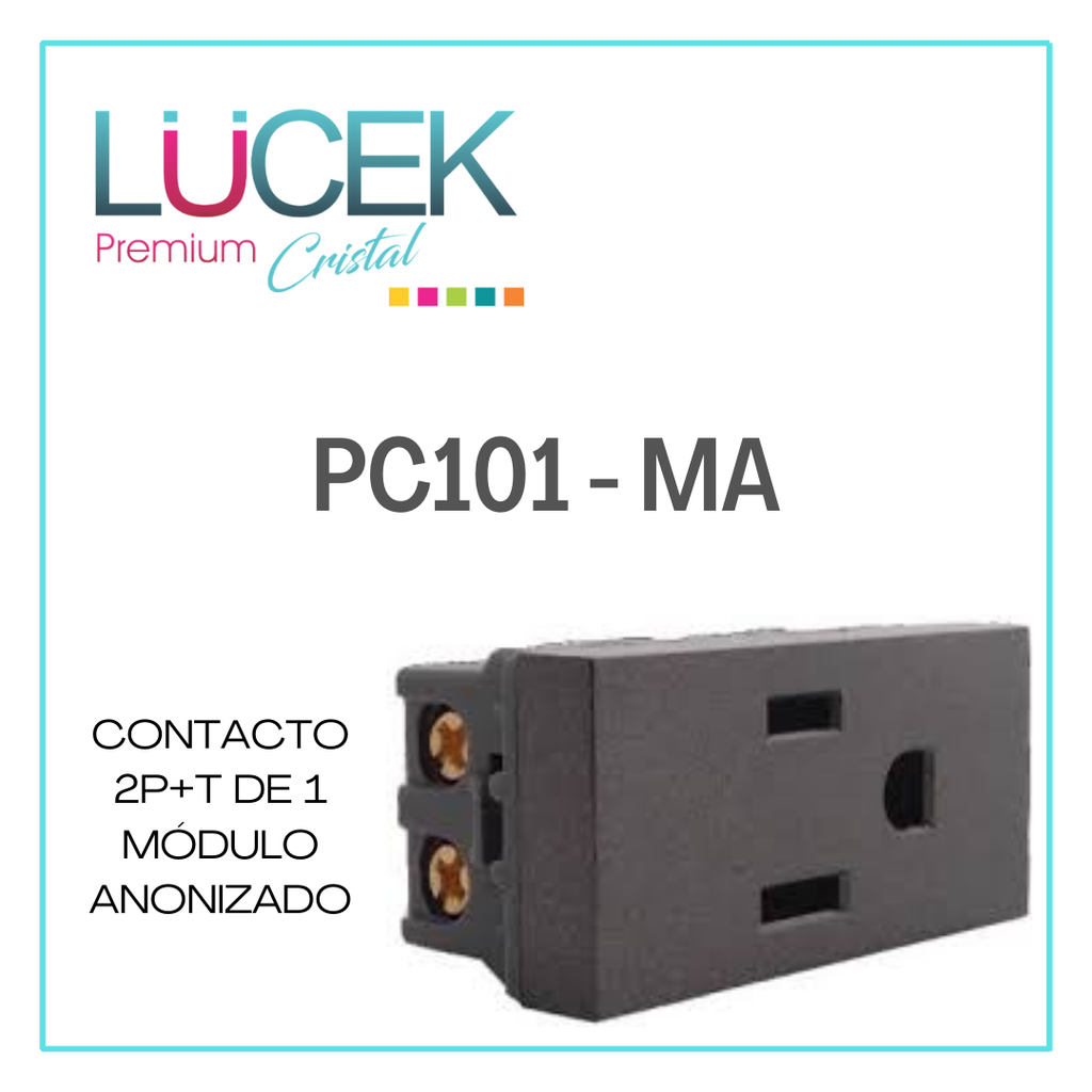 LCK- CONTACTO 2P+T DE 1 MÓDULO ANODIZADO