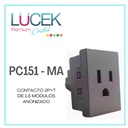 [PC151-MA] LCK- CONTACTO 2P+T DE 1.5 MÓDULOS ANODIZADO