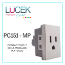 [PC151-MP] LCK- CONTACTO DE 2P+T DE 1.5 MÓDULOS PLATEADO