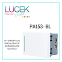 [PA153-BL] LCK- INTERRUPTOR DE ESCALERA DE 1.5 MÓDULOS BLANCO