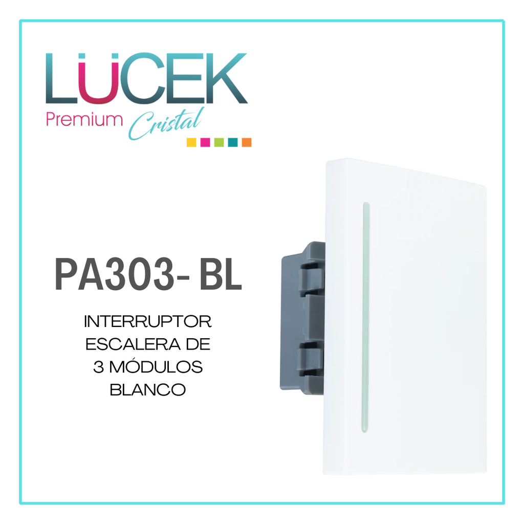 LCK- INTERRUPTOR DE ESCALERA DE 3 MÓDULOS BLANCO