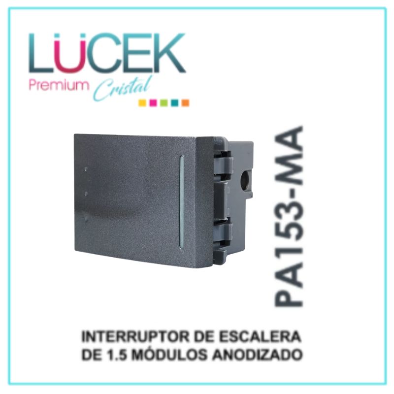 LCK- INTERRUPTOR DE ESCALERA DE 1.5 MÓDULOS ANODIZADO