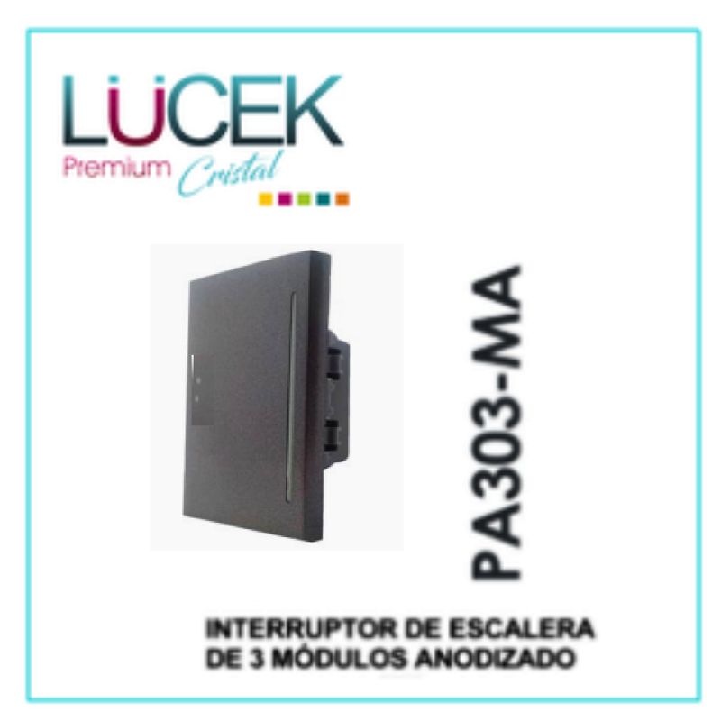LCK- INTERRUPTOR DE ESCALERA DE 3 MÓDULOS ANODIZADO