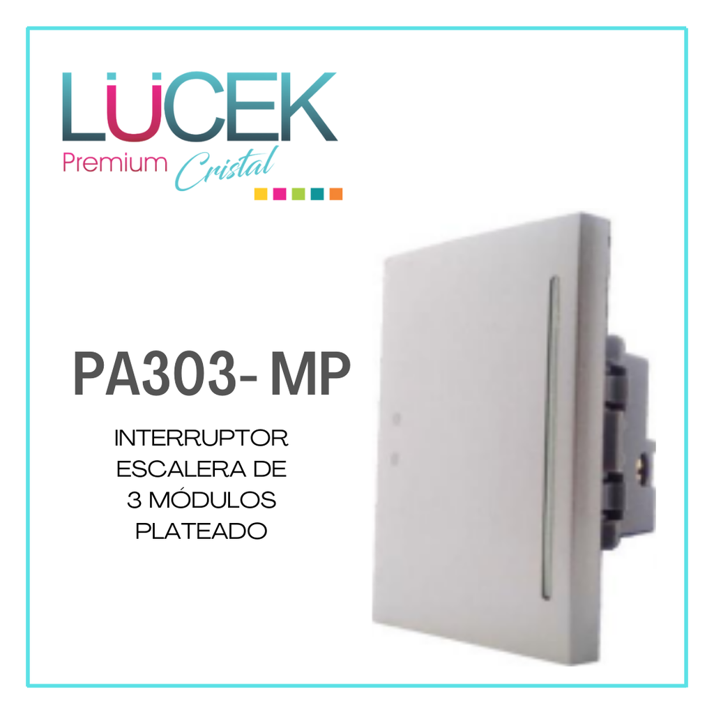 LCK- INTERRUPTOR DE ESCALERA DE 3 MÓDULOS PLATEADO