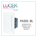 [PA301-BL] LCK- INTERRUPTOR SENCILLO DE 3 MÓDULOS BLANCO