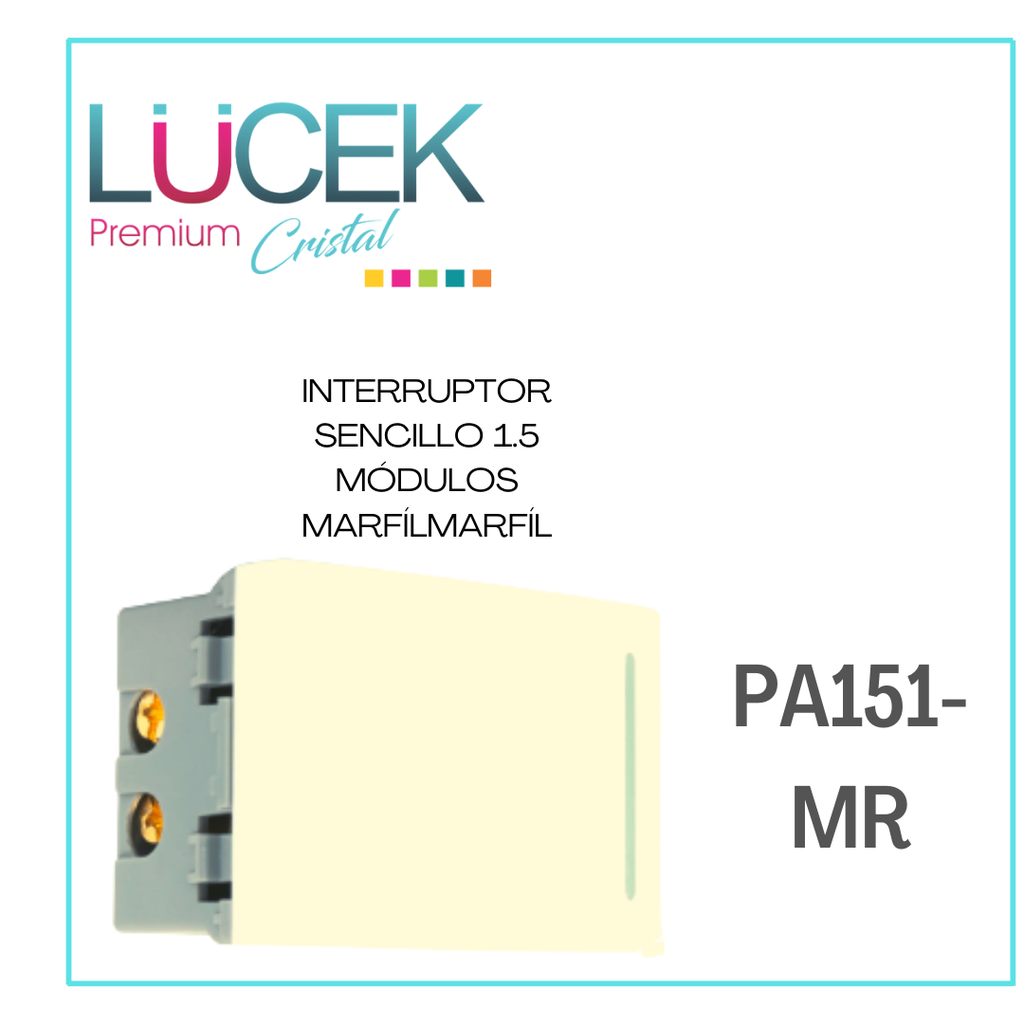 LCK- INTERRUPTOR SENCILLO DE 1.5 MÓDULOS MARFIL