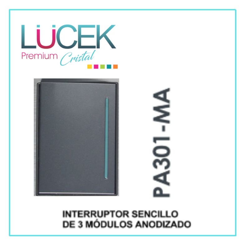 LCK- INTERRUPTOR SENCILLO DE 3 MÓDULOS ANODIZADO