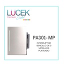 [PA301-MP] LCK- INTERRUPTOR SENCILLO DE 3 MÓDULOS PLATEADO