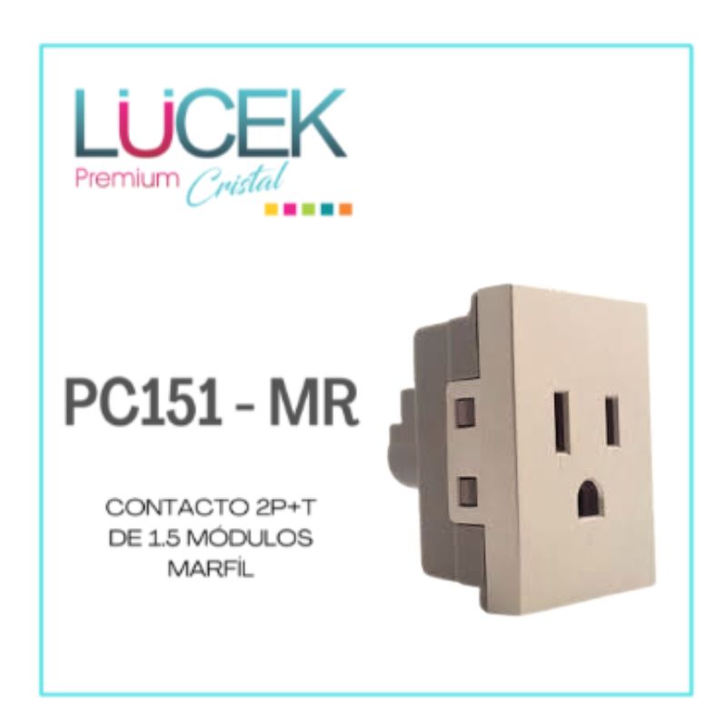 LCK- CONTACTO 2P+T DE 1.5 MÓDULOS MARFÍL