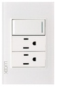 LCK- PLACA CON 1 INTERRUPTOR SENCILLO Y 2 CONTACTOS CRISTAL BLANCO