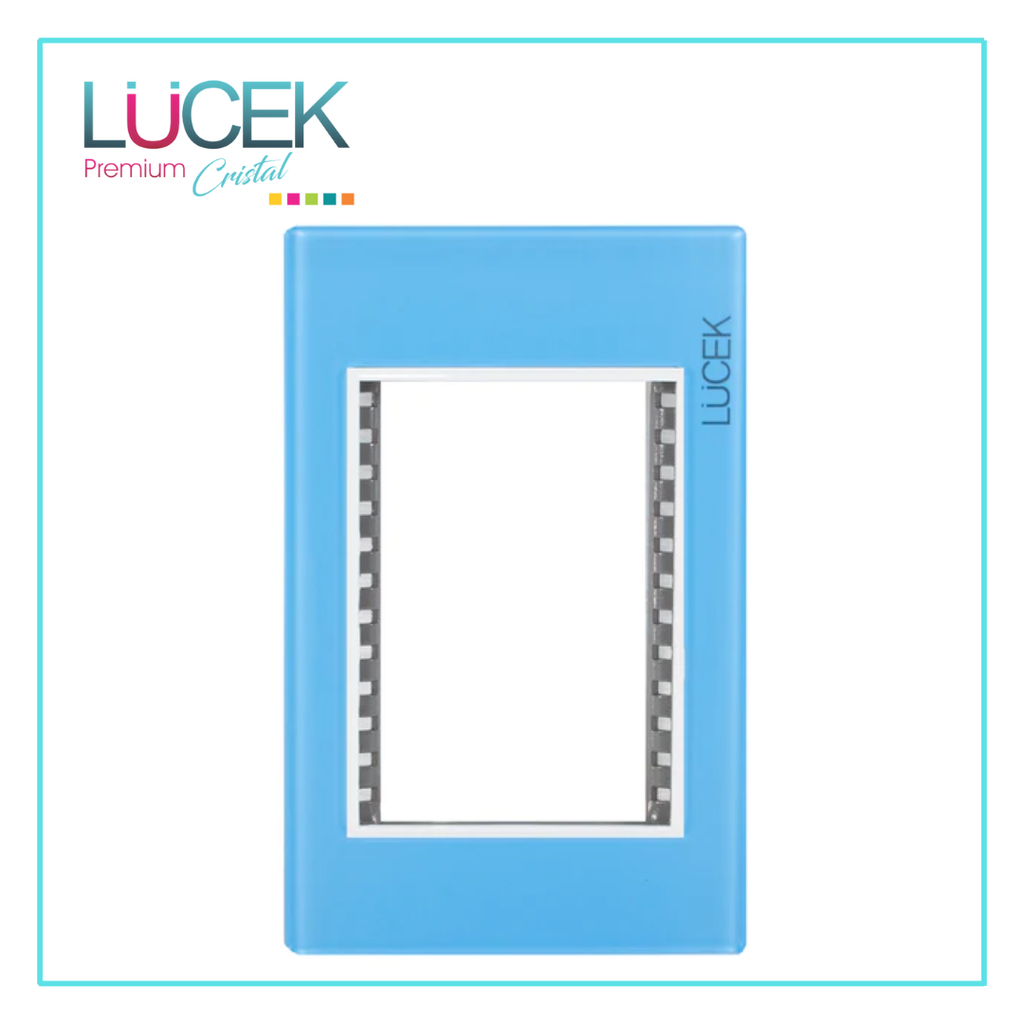 [PP030-KC] LCK- PLACA METÁLICA DE 3 MÓDULOS COLOR AZUL CIELO