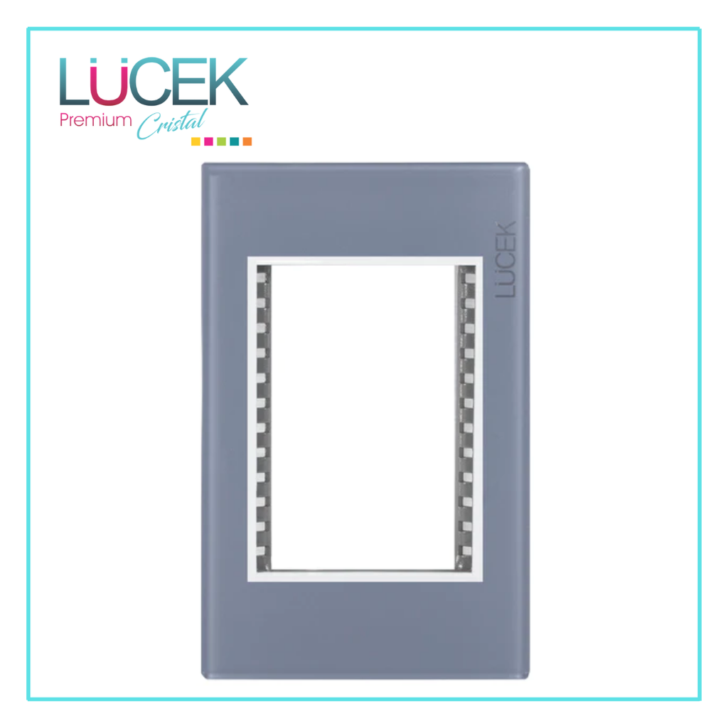 LCK- PLACA METÁLICA DE 3 MÓDULOS COLOR GRIS