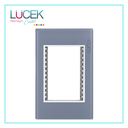 LCK- PLACA METÁLICA DE 3 MÓDULOS COLOR GRIS
