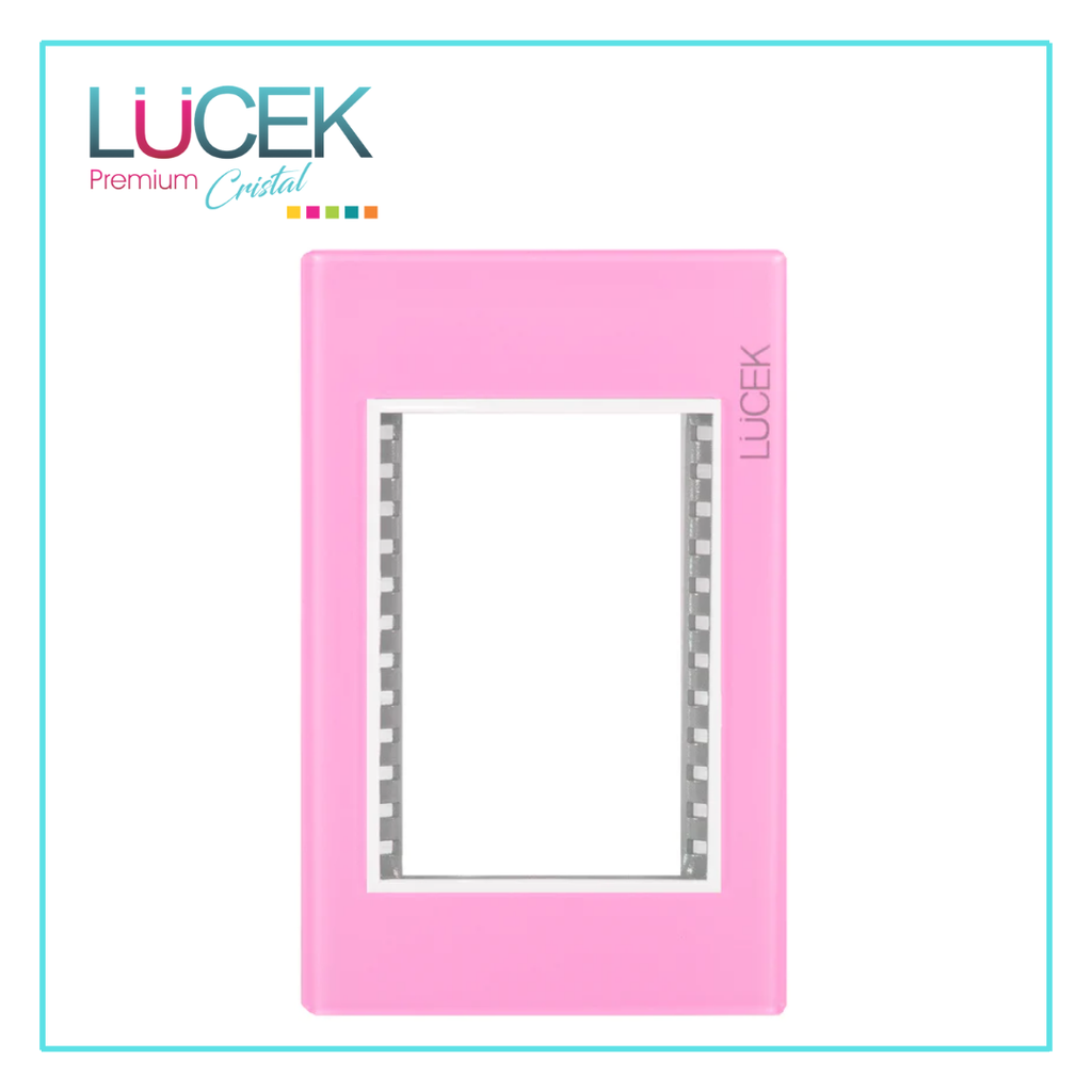 LCK- PLACA METÁLICA DE 3 MÓDULOS COLOR ROSA