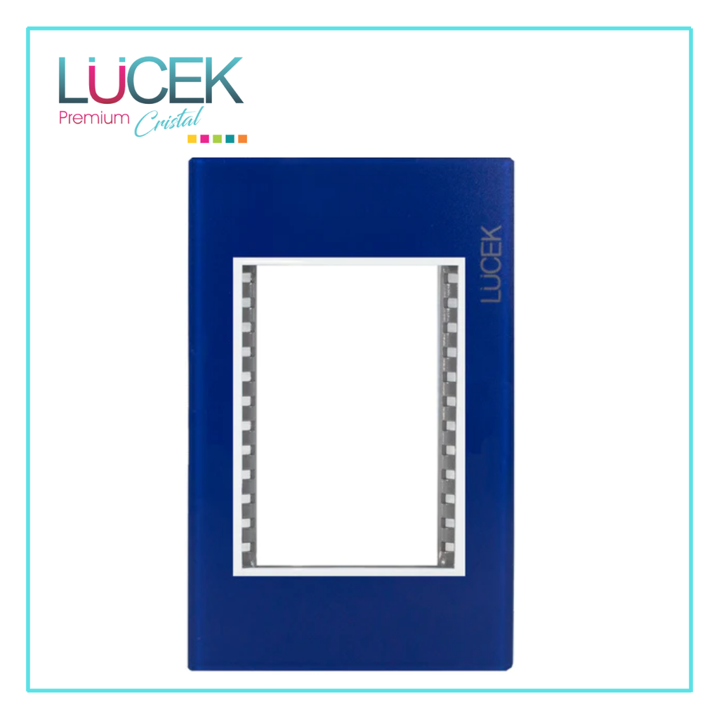 [PP030-KA] LCK- PLACA METÁLICA DE 3 MÓDULOS COLORS AZUL MARINO