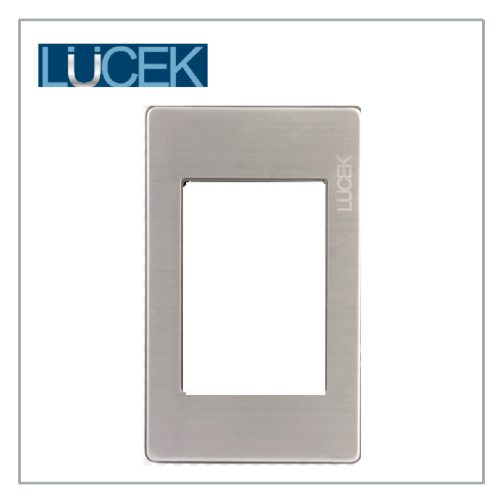 LCK- PLACA METÁLICA DE 3 MÓDULOS PLATEADA