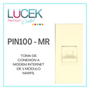 [PIN100-MR] LCK- TOMA DE CONEXIÓN A MÓDEM/INTERNET DE 1 MÓDULO MARFÍL