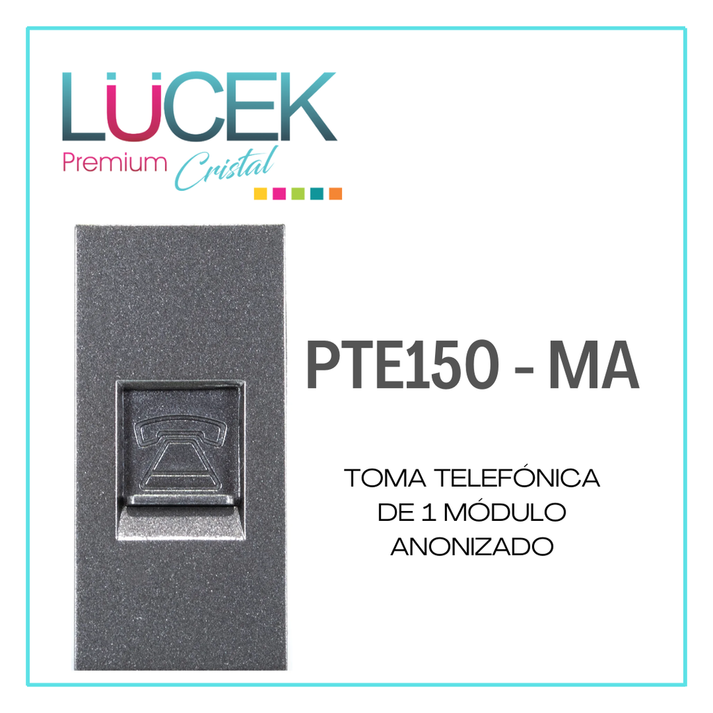 [PTE150-MA] LCK- TOMA TELEFÓNICA DE 1 MÓDULO ANODIZADO