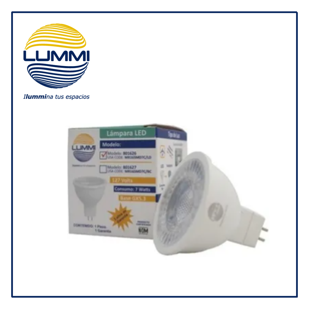 LUM- FOCO LEDS MR16 SMD 7W 85-145V DIM LD