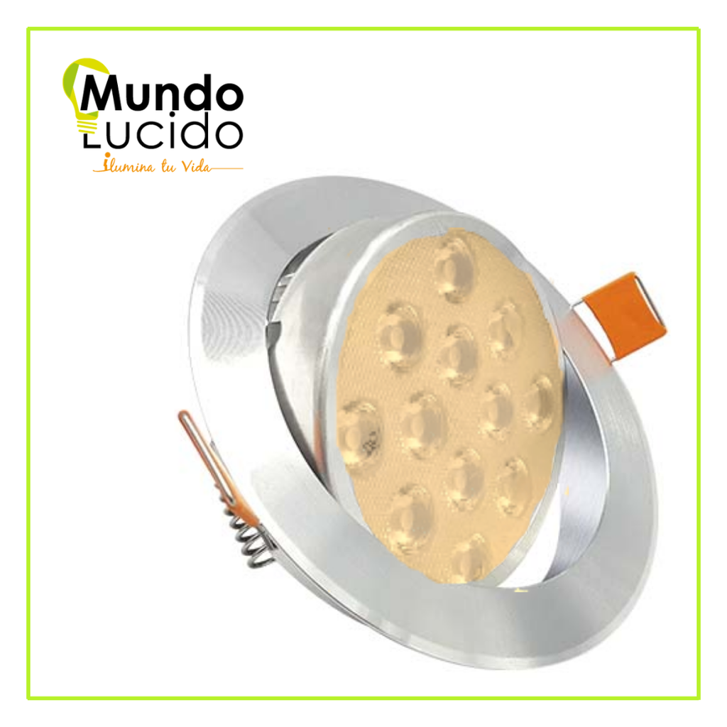 [TD12MC] MLU- PANEL EMPOTRAR 12W DIRIGIBLE METÁLICO LUZ CÁLIDA