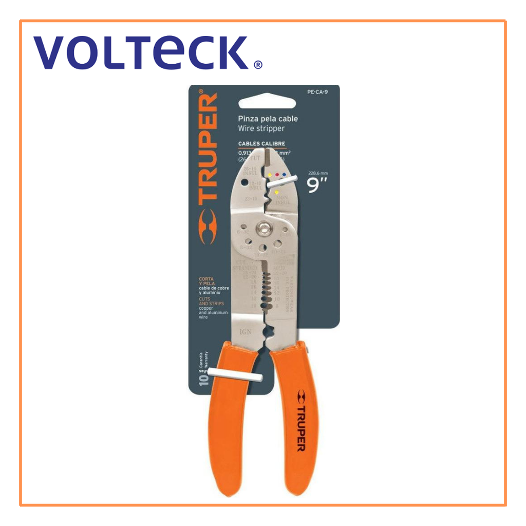 [17353] TRU- PINZA PELACABLE 9", 7 MEDIDAS, 4 MORDAZAS