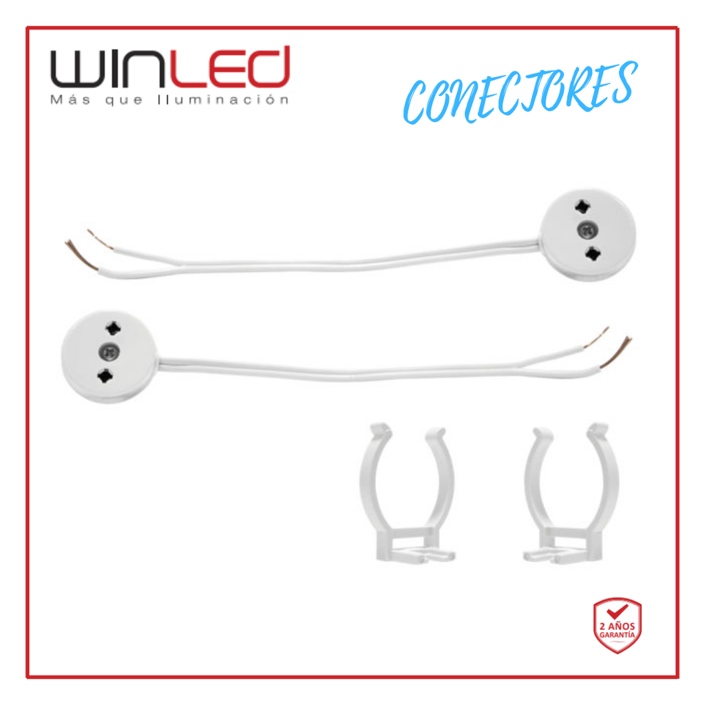 WIN- KIT 2xG13 REDONDO CABLEADO Y CLIPS P/T8