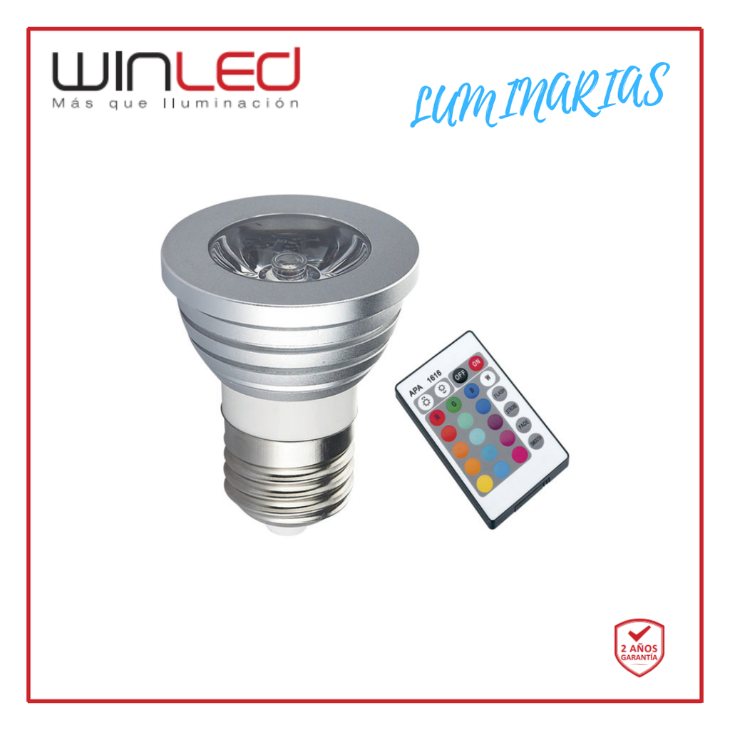 WIN- LÁMPARA LED SPOT E26 3W RGB