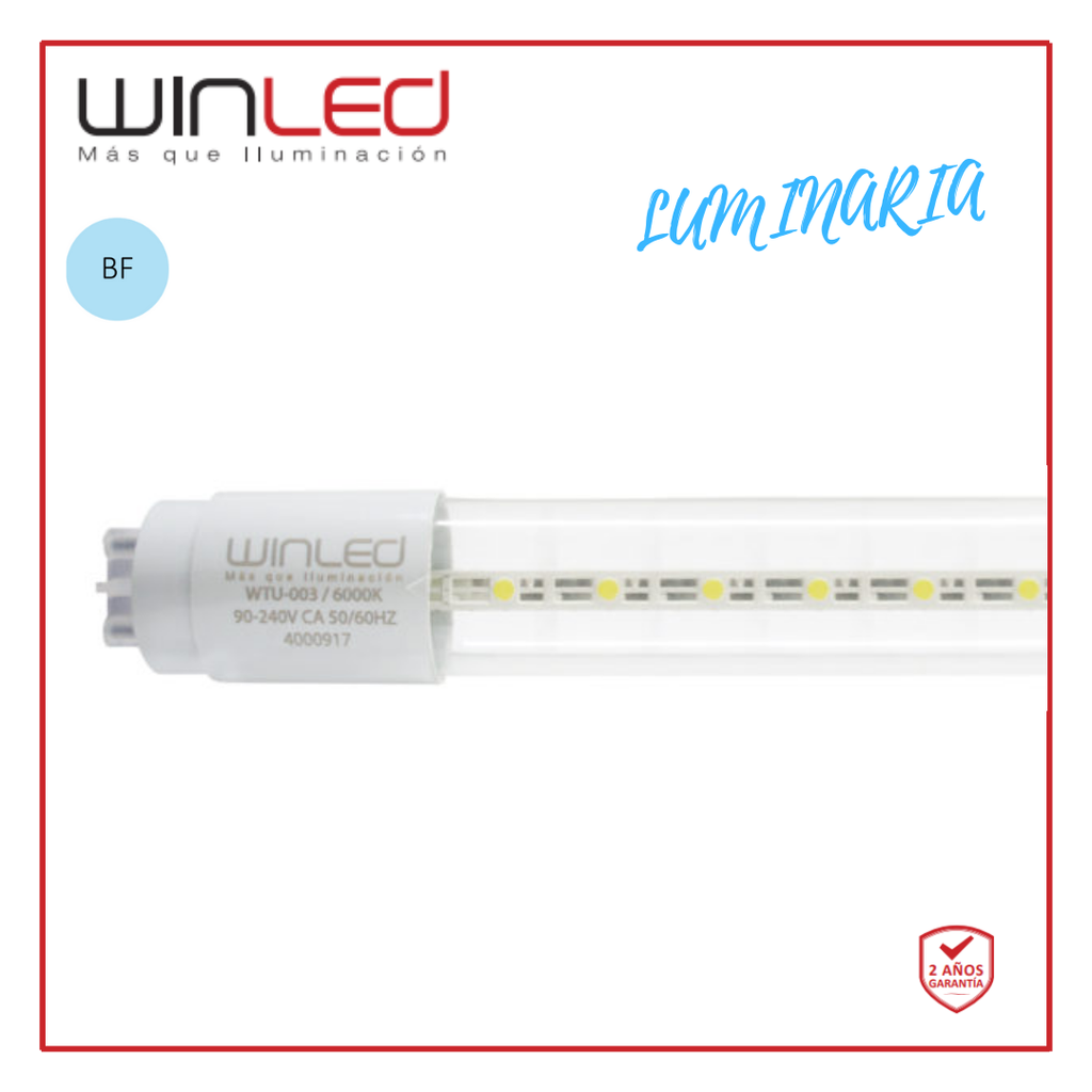 WIN- TUBO LED VIDRIO 1.2M 18W TRANSPARENTE BF