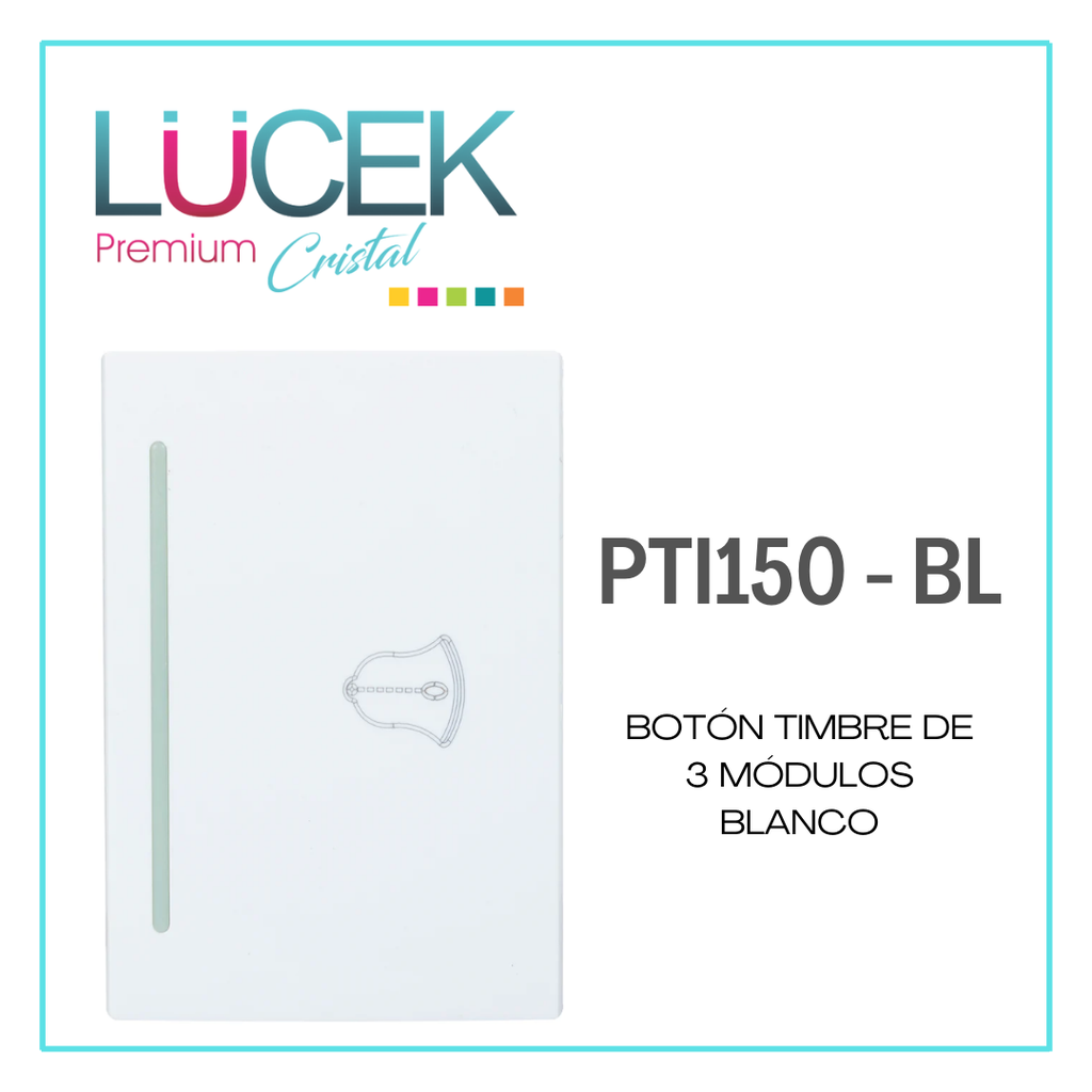 LCK- BOTÓN TIMBRE 3 MÓDULOS BLANCO