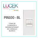 LCK- TOMA DE CONEXIÓN A MÓDEM /INTERNET DE 1 MÓDULO BLANCO