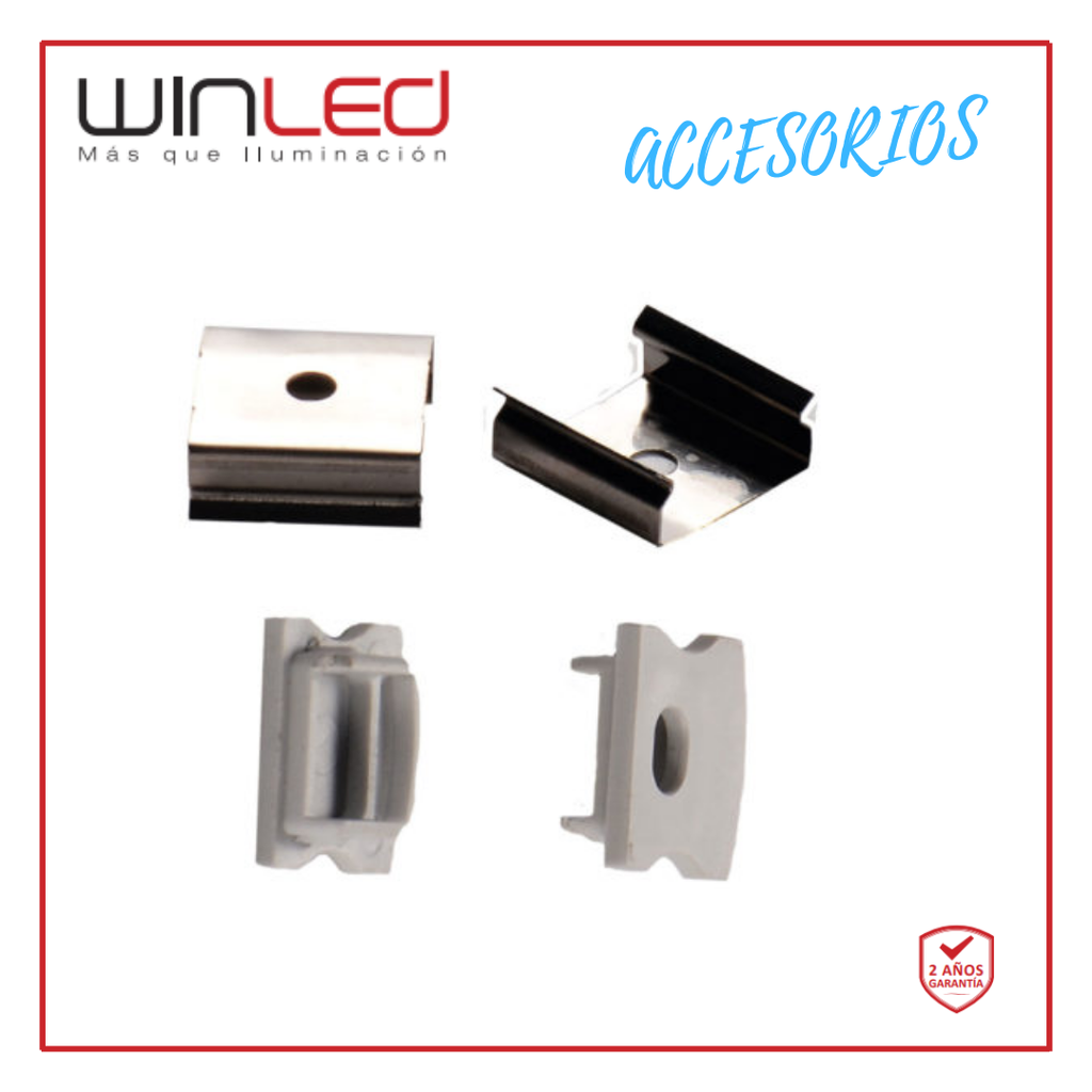 WIN- KIT DE INSTALACION PERFIL ALUMINIO PARA TIRA LED