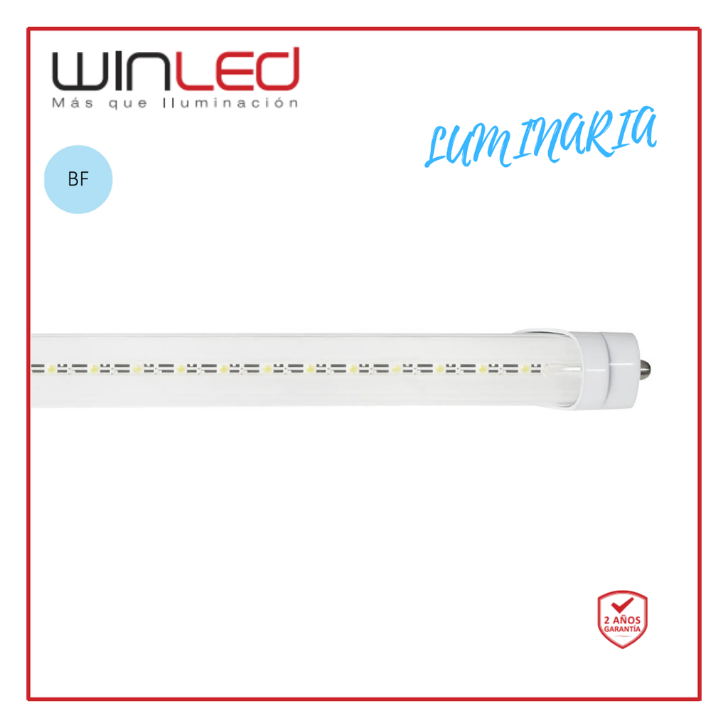 WIN- TUBO LED BASE PLÁSTICO 2.4M TRANSPARENTE 36W BF