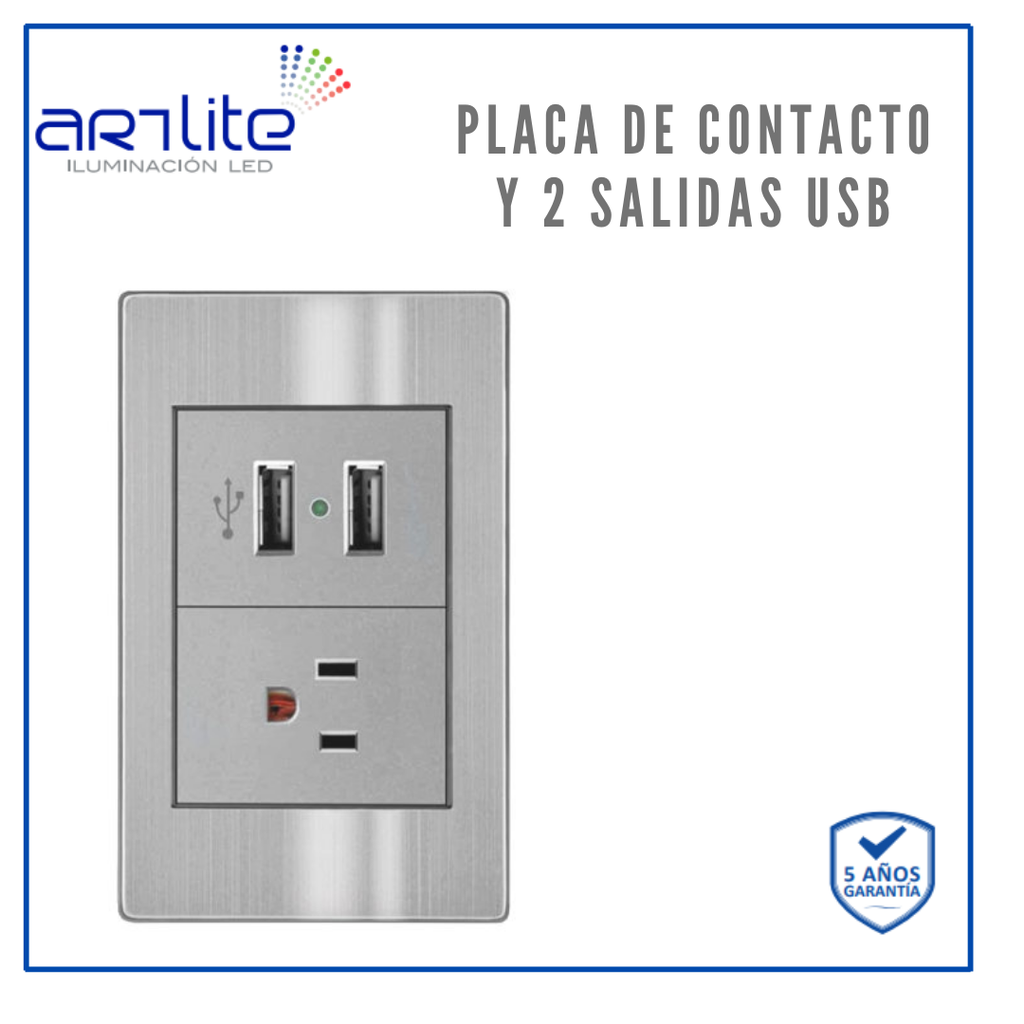 INN- PLACA 1 CONTACTO Y 2 USB 5VDC 2.1A