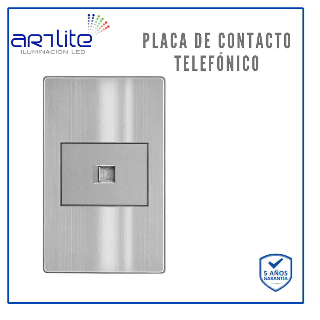 INN- PLACA CONTACTO TELÉFONO ACERO INOX GRIS